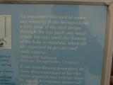 Interesting passenger rules from diorama at Log Cabin
