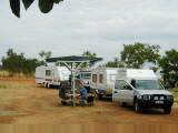 Caravaners stopped at rest area