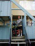Departure, leaving front door of #16.