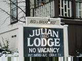 Welcome sight in Julian.  White stuff is snow.