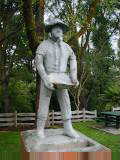 Gold panning statue